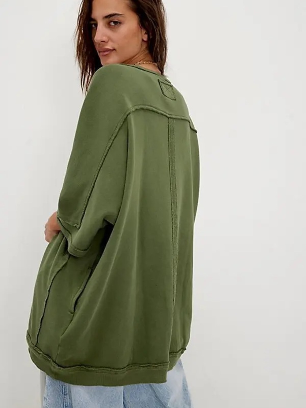 We the Free Mari Muscle pullover Mini Dress Dusty Plum Oversized Sweatshirt boho - Picture 9 of 13